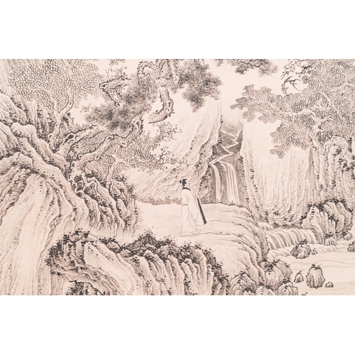 410 - Wu Hufan å´æ¹å¸ (1894-1968): 'Mountainous landscape in autumn', ink on paper, dated June 1946Dim.... 