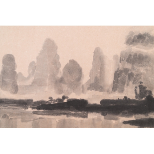 411 - Xu Beihong å¾æ²é´» (1895-1953): 'Landscape with six cormorantsâ, woodblock print by Rong Bao Zha... 