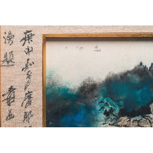 416 - Follower of Zhang Daqian å¼µå¤§å (1898-1983): 'Landscape', ink and colour on paperDim.: 43 x 34,5 ... 