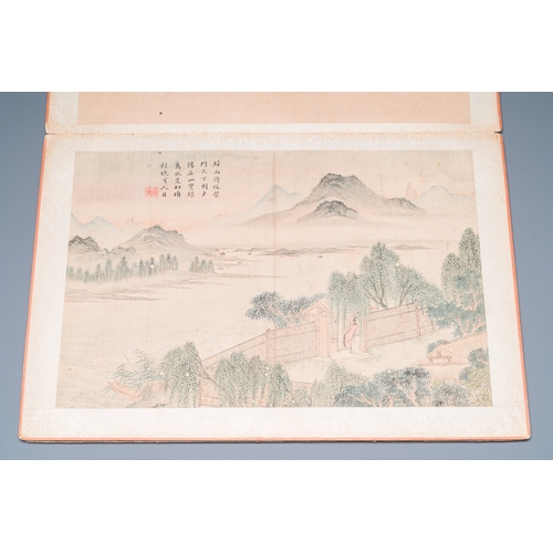 420 - Follower of Tang Yin åå¯ (1470-1524): 'Five landscapes and an album with two landscapes', ink and... 