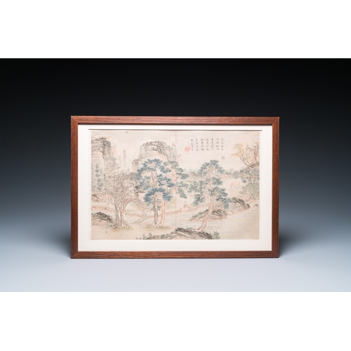 420 - Follower of Tang Yin åå¯ (1470-1524): 'Five landscapes and an album with two landscapes', ink and... 