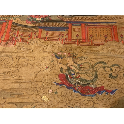 424 - Chinese school: 'The 33-headed Avalokitesvara', ink and colour on silk, 19/20th C.Dim.: 374,5 x 88,5... 