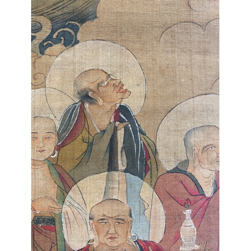 424 - Chinese school: 'The 33-headed Avalokitesvara', ink and colour on silk, 19/20th C.Dim.: 374,5 x 88,5... 