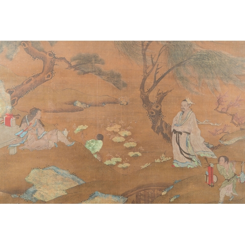 427 - Chinese school: 'Gathering of the sages in four landscapes representing the four seasons', ink and c... 