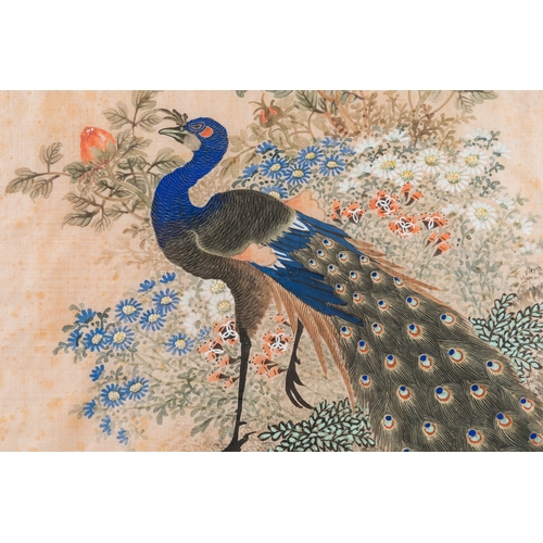 432 - Wang Chengxun çæ¿å³ (19/20th C.): 'Four paintings with fine birds', ink and colours on silk, Rep... 