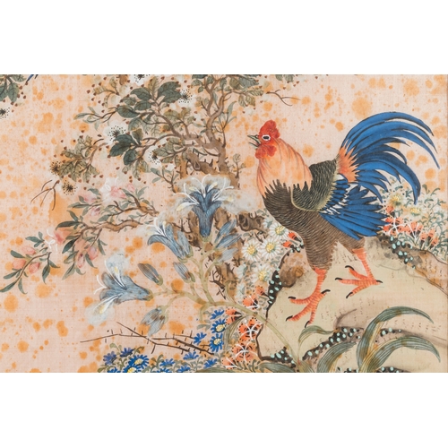 432 - Wang Chengxun çæ¿å³ (19/20th C.): 'Four paintings with fine birds', ink and colours on silk, Rep... 