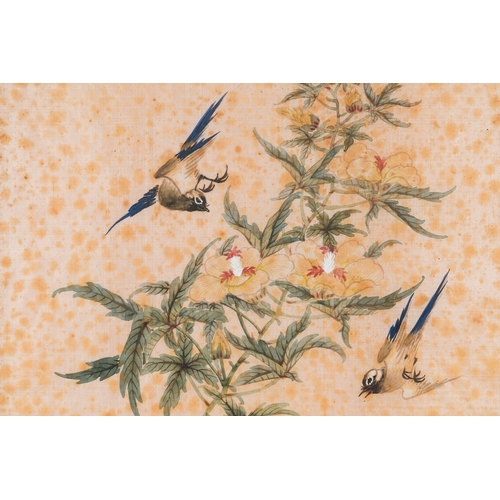 432 - Wang Chengxun çæ¿å³ (19/20th C.): 'Four paintings with fine birds', ink and colours on silk, Rep... 