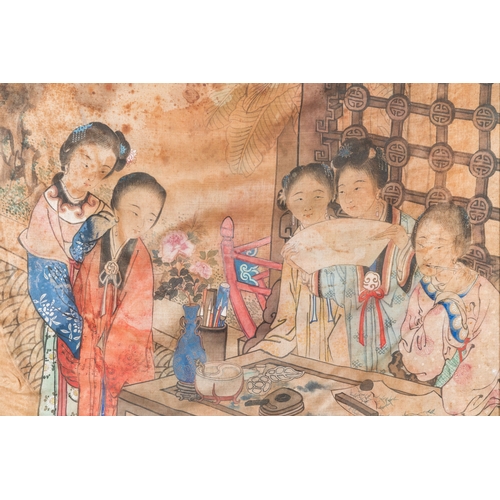 433 - Wang Chengxun çæ¿å³ (19/20th C.): 'Six romantic view of life in ancient China', ink and colours ... 