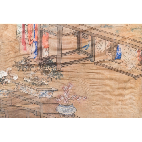 433 - Wang Chengxun çæ¿å³ (19/20th C.): 'Six romantic view of life in ancient China', ink and colours ... 