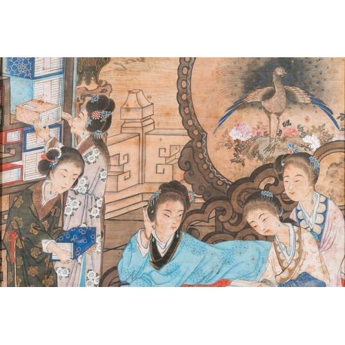 433 - Wang Chengxun çæ¿å³ (19/20th C.): 'Six romantic view of life in ancient China', ink and colours ... 