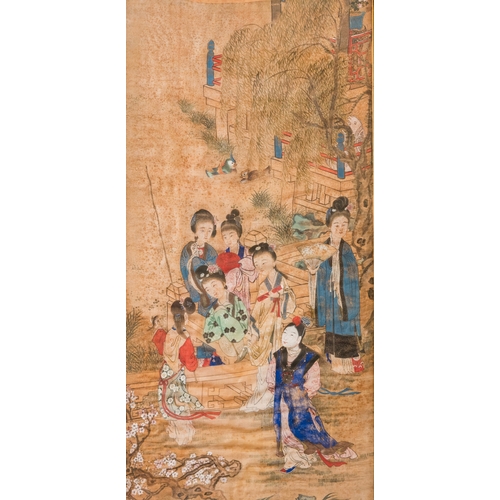 433 - Wang Chengxun çæ¿å³ (19/20th C.): 'Six romantic view of life in ancient China', ink and colours ... 