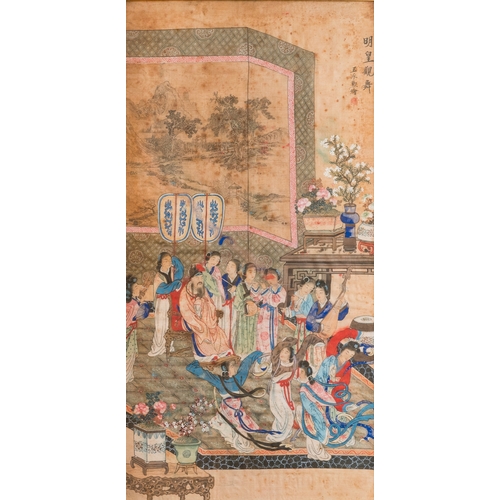 433 - Wang Chengxun çæ¿å³ (19/20th C.): 'Six romantic view of life in ancient China', ink and colours ... 