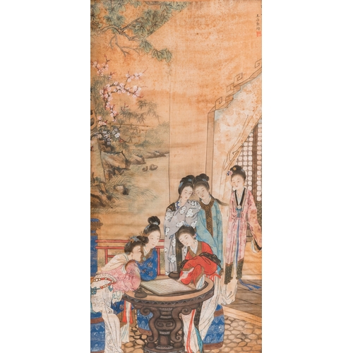 433 - Wang Chengxun çæ¿å³ (19/20th C.): 'Six romantic view of life in ancient China', ink and colours ... 