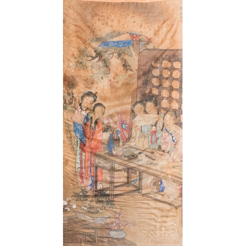 433 - Wang Chengxun çæ¿å³ (19/20th C.): 'Six romantic view of life in ancient China', ink and colours ... 