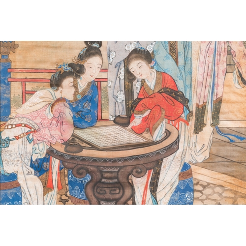 433 - Wang Chengxun çæ¿å³ (19/20th C.): 'Six romantic view of life in ancient China', ink and colours ... 