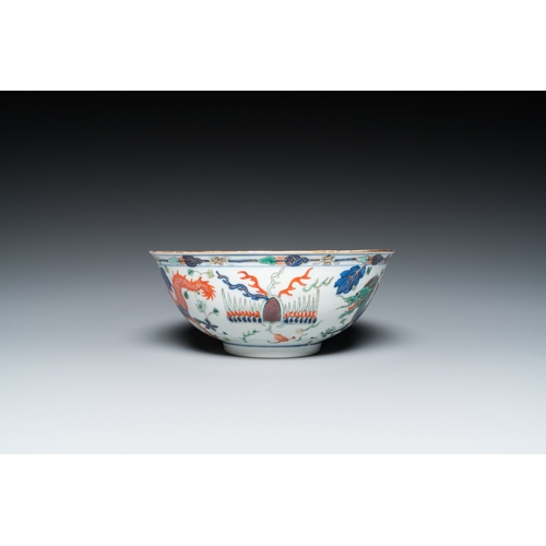 478 - A Chinese wucai 'dragon' bowl, Daoguang minyao mark and of the periodDia.: 20 cm - H.: 8 cm... 