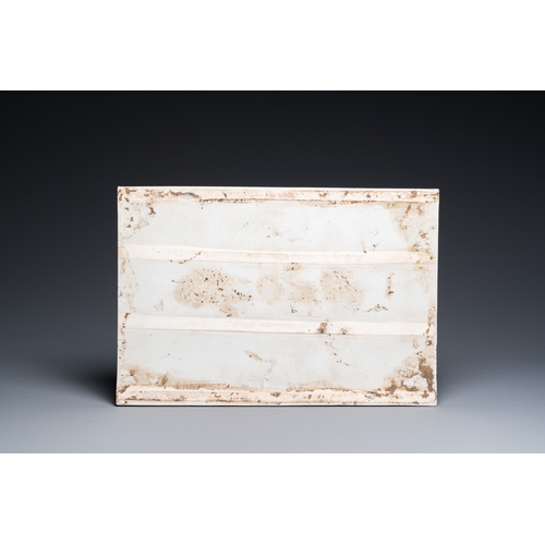 514 - A Chinese rectangular famille rose plaque, Wang Yeting æ±ªéäº­ seal mark, RepublicDim.: 38,5 x 26,... 