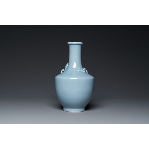 574 - A Chinese monochrome clair-de-lune-glazed vase, Yongzheng mark, RepublicH.: 31 cm