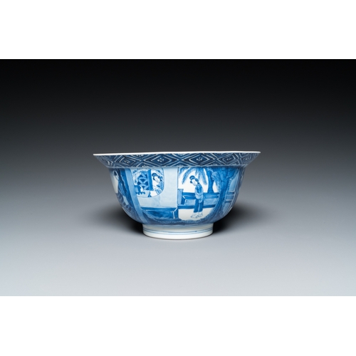 597 - A Chinese blue and white 'narrative subject' bowl, Kangxi mark and of the periodDia.: 20 cm - H.: 10... 