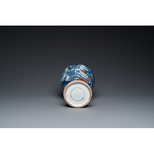 601 - A Chinese blue and white Dutch-decorated 'landscape' vase, KangxiH.: 42,5 cm