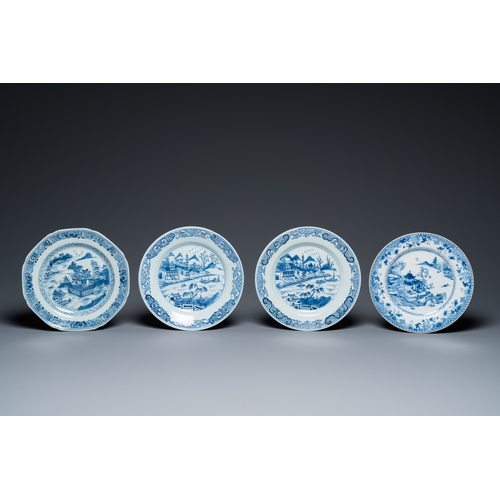 623 - 18 Chinese blue and white dishes and plates, Kangxi/QianlongDia.: 27,5 cm (the largest)... 