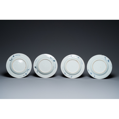 623 - 18 Chinese blue and white dishes and plates, Kangxi/QianlongDia.: 27,5 cm (the largest)... 