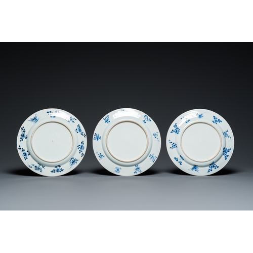 634 - Six Chinese blue and white 'Xi Xiang Ji' dishes, KangxiDia.: 26 cm