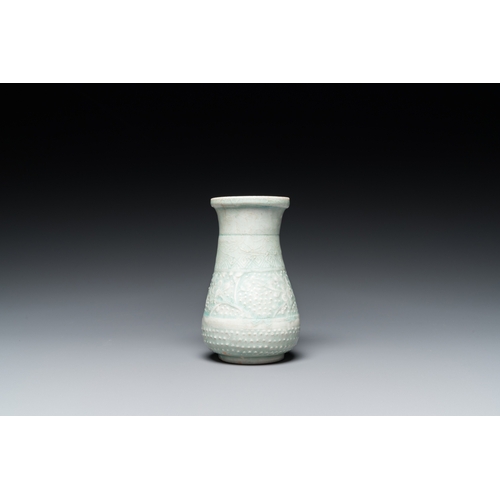 783 - A Chinese pear-shaped qingbai vase, Song/JinH.: 13 cm