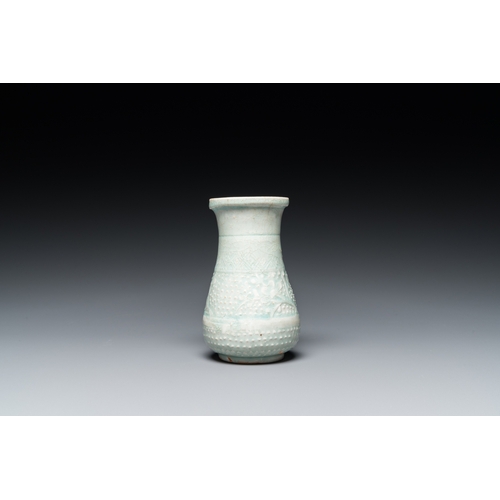 783 - A Chinese pear-shaped qingbai vase, Song/JinH.: 13 cm