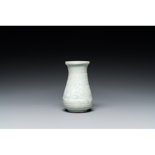 783 - A Chinese pear-shaped qingbai vase, Song/JinH.: 13 cm