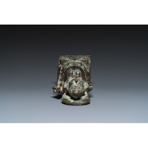 832 - A Javanese bronze Majapahit sculpture of the goddess Dewi Tara, Indonesia, probably 14th C.H.: 33 cm... 