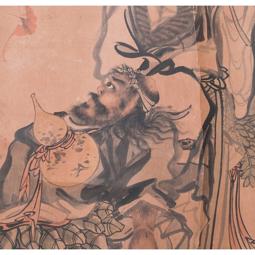 868 - Japanese school, follower of Sesson Shukei éªæå¨ç¶ (1504-c. 1589): 'Two immortals', ink and col... 