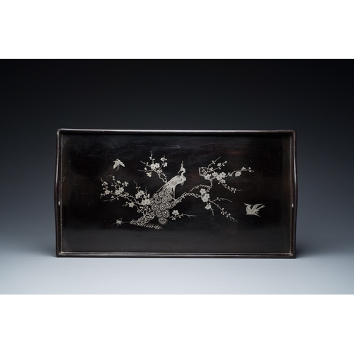 878 - Two Chinese Fuzhou or Foochow lacquer coffee services, RepublicDim.: 57,5 x 30,5 cm (the tray)H.: 18... 