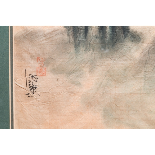 1017 - Pham Minh Duc (Vietnam, 20th C.): Four various landscapes with figures, ink and colour on paperDim.:... 