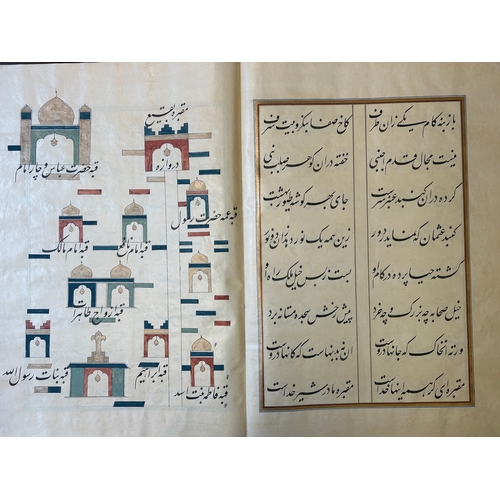 1117 - Muhyi al-Din al-Lari (d. 1526): Kitab Futuh Al-Haramayn, luxurious manuscript in large format in lea... 