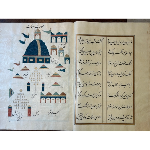 1117 - Muhyi al-Din al-Lari (d. 1526): Kitab Futuh Al-Haramayn, luxurious manuscript in large format in lea... 