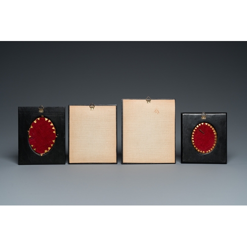 1218 - Six portrait miniatures, England and/or France, 19th C.Dim.: 16 x 13 cm (the largest frame)Dim.: 11 ... 