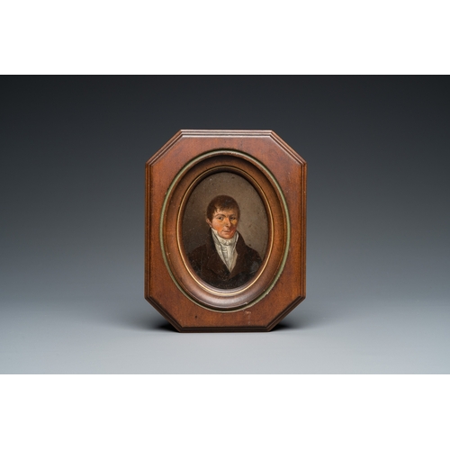 1220 - Four portrait miniatures, England and/or France, 18/19th C.Dim.: 18,5 x 15 cm (the largest frame)Dim... 