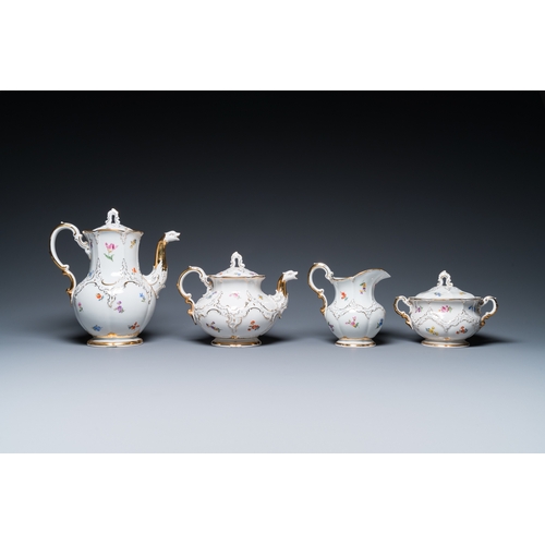 1224 - A Meissen porcelain 43-piece service with floral design, Germany, 19/20th C.Dim.: 45,5 x 32,5 cm (th... 