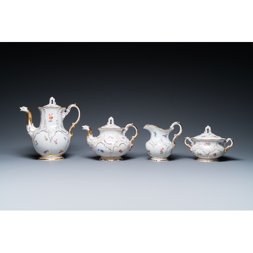 1224 - A Meissen porcelain 43-piece service with floral design, Germany, 19/20th C.Dim.: 45,5 x 32,5 cm (th... 