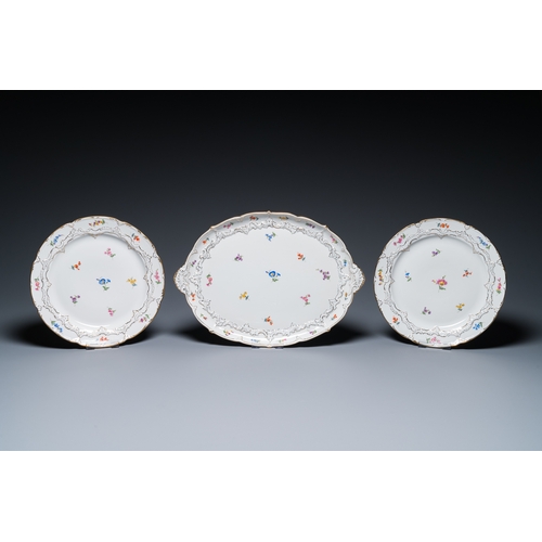 1224 - A Meissen porcelain 43-piece service with floral design, Germany, 19/20th C.Dim.: 45,5 x 32,5 cm (th... 