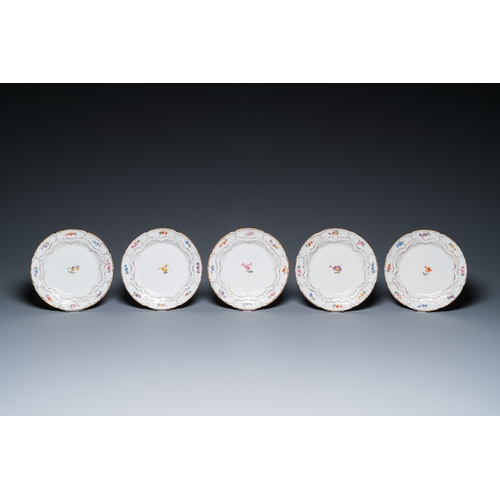 1224 - A Meissen porcelain 43-piece service with floral design, Germany, 19/20th C.Dim.: 45,5 x 32,5 cm (th... 