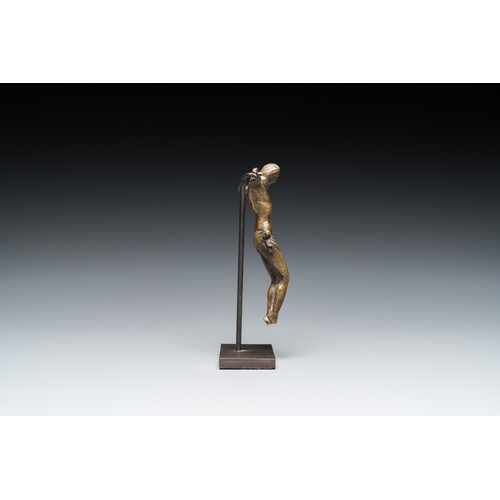 1240 - A bronze corpus, probably Flemish, 1st half 16th C.H.: 11 cm (incl. stand)Dim.: 10 x 9 cm (the corpu... 