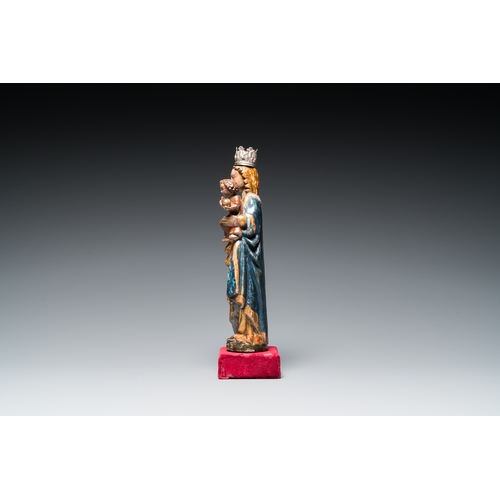 1247 - A Flemish polychromed wood sculpture of a Madonna with Child, so called 'Poupee de Malines', Mechele... 