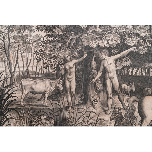 1252 - Nicolaes de Bruyn (1571-1656, after): 'Adam and Eve deceived by the snake', engraving on paper, ca. ... 