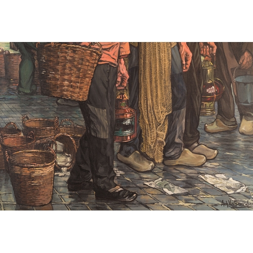 1264 - Achille Van Sassenbrouck (1886-1979): 'Fishermen', oil on canvasDim.: 123,5 x 115,5 cm (the frame)Di... 