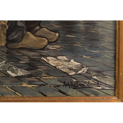 1264 - Achille Van Sassenbrouck (1886-1979): 'Fishermen', oil on canvasDim.: 123,5 x 115,5 cm (the frame)Di... 