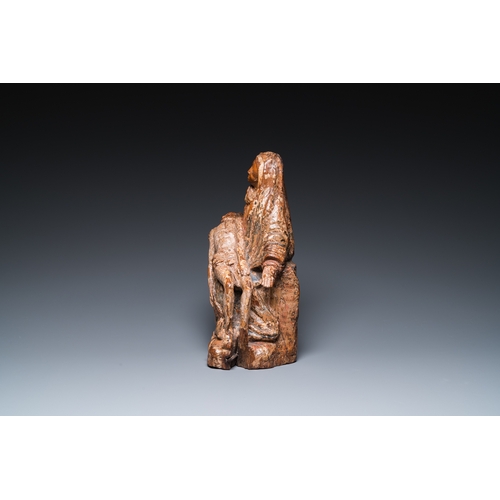 1286 - A Portuguese polychromed olive wood Pieta, 16th C.H.: 34,5 cm
 
 Provenance:- The collection of Mr. ... 