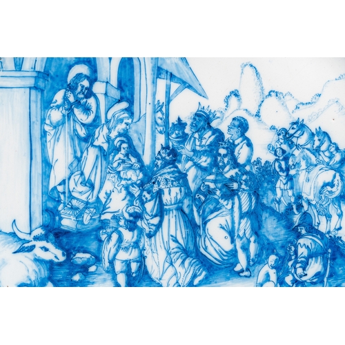 1290 - An exceptional blue and white 'Adoration of the Magi' dish, Verstraeten workshop, Haarlem, ca. 1640-... 