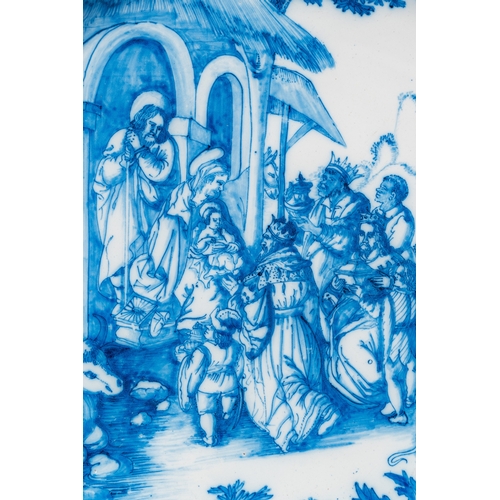 1290 - An exceptional blue and white 'Adoration of the Magi' dish, Verstraeten workshop, Haarlem, ca. 1640-... 